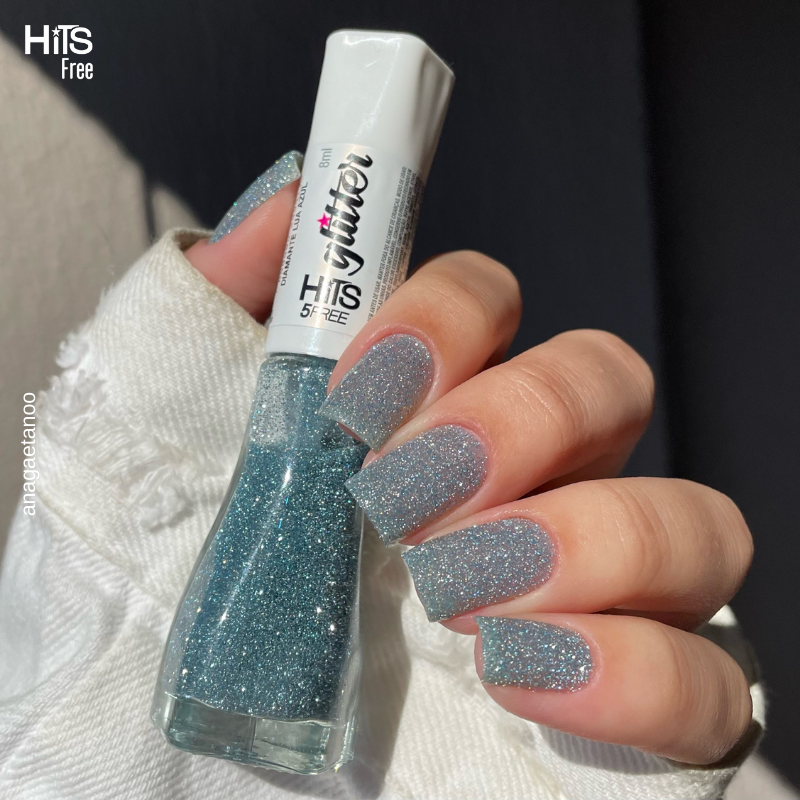 Esmalte Hits Diamante Glitter Lua Azul